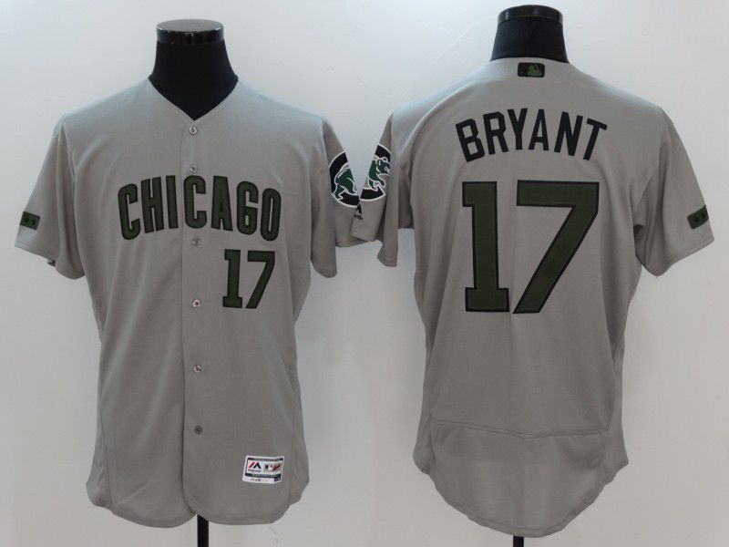 2017 MLB Chicago Cubs #17 Bryant Grey Elite Commemorative Edition Jerseys